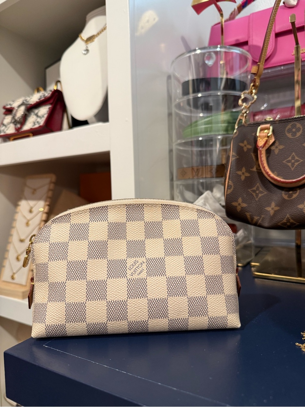 Louis Vuitton Damier Azur cosmetic pouch